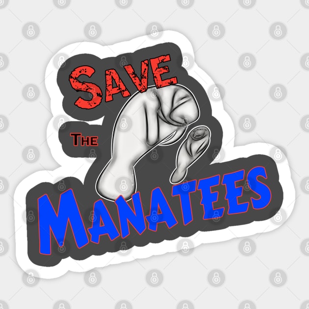 Save The Manatees Sticker by DougB